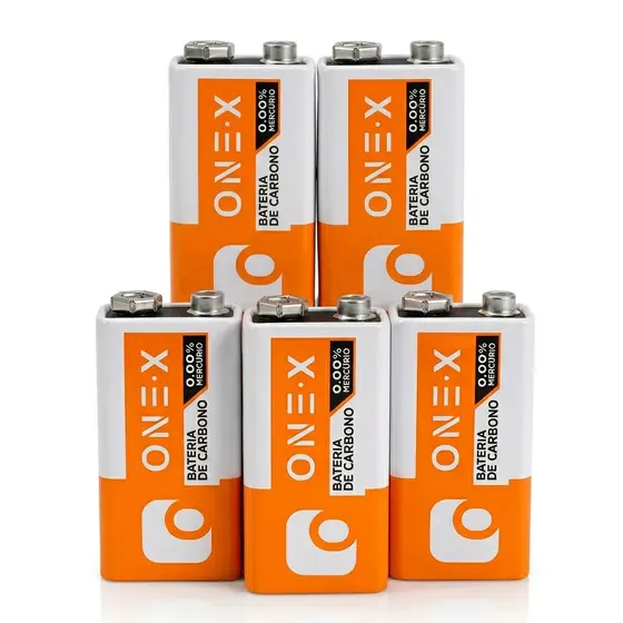 Kit 5 Baterias 9V Long Life Batteries Zinco Carbono  Sem Mercúrio