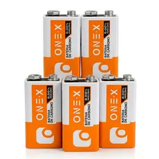 Kit 5 Baterias 9V Long Life Batteries Zinco Carbono  Sem Mercúrio