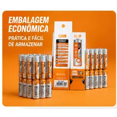 Kit 60 Pilhas AA/AAA ONEX 1.5V – Pack Econômico, Alta Durabilidade +30%, Perfeitas para Controles, Eletrônicos