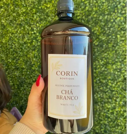 Álcool Perfumado Chá Branco 1 Litro - Limpeza e Perfumação