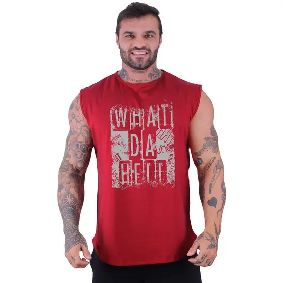 Regata Machão Longline Masculina MXD Conceito Academia Musculação What Da Hell Estampas Exclusivas