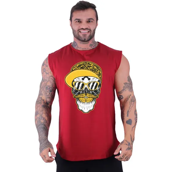 Regata Machão Longline Masculina MXD Conceito Academia Musculação Âncora Estampas Exclusivas