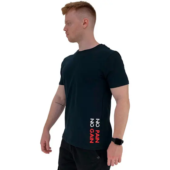 Camiseta Tradicional Masculina MXD Conceito Estampa Latera No Pain No Gain Lazer Treino