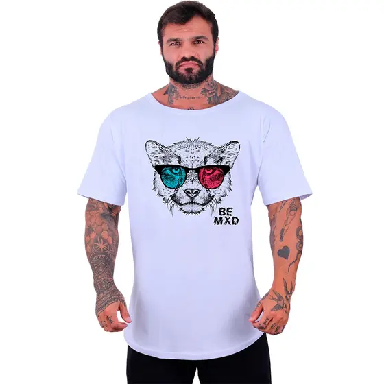 Camiseta Morcegão MXD Conceito Oversized Academia Treino Leopardo de Óculos 3D Morcego