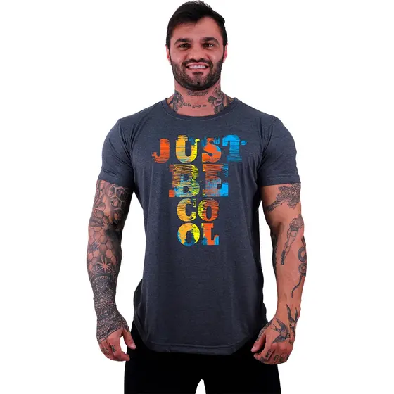 Camiseta Longline Masculina MXD Conceito Musculação Treino Lazer Just Be Cool Apenas Seja Legal