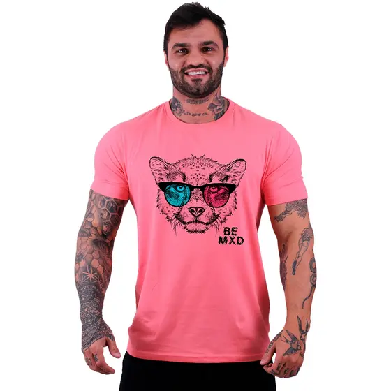 Camiseta Tradicional Masculina MXD Conceito Malha 30.1 Penteada Academia Halteres Lazer Treino