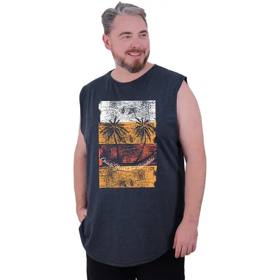 Regata Machão Longline Plus Size Mxd Conceito Casual Ovulada Sem Manga Estampas Variadas