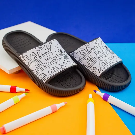 Chinelo Nuvem Slide Infantil Personalizado Antiderrapante Menino Menina Antiderrapante Para Brincar