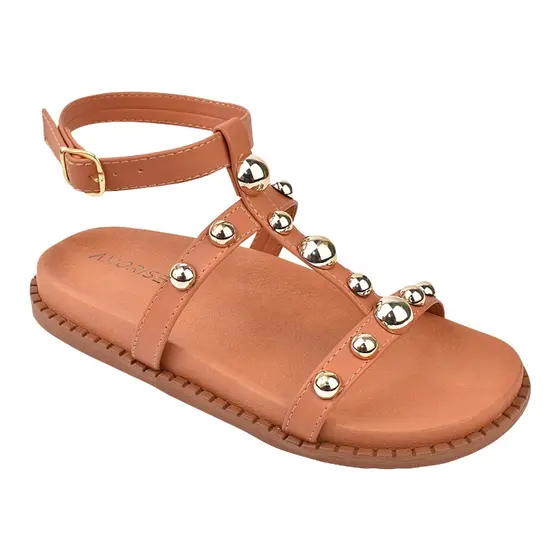 Sandalia Feminina Casual Papete Botons Fivela Birken Verao
