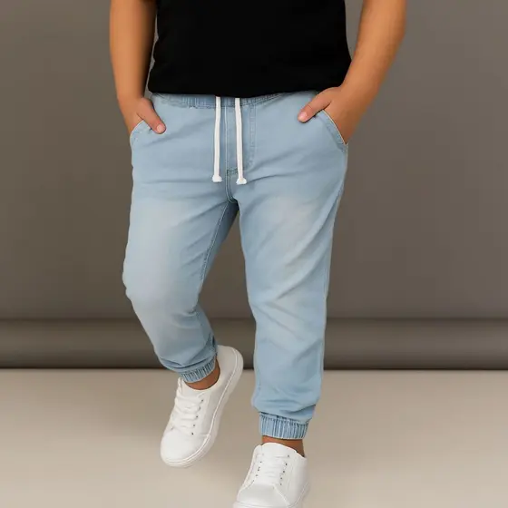 Calça Jeans Jogger Infantil Lycra Menino  2 Ao 16