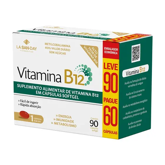 Vitamina B12  - 90 Cápsulas - La San Day
