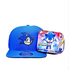 Kit Boné + Carteira Infantil Sonic Criança Menino Bordado - Ajustável e Confortável 3 a 8 anos