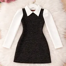 Vestido infantil Manga longa de menina /vestidinho Feminina infantil outono inverno frio 4-12 anos