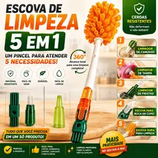 Escova de Limpeza 5 em 1 para Copos Garrafas Canudos Escova Multiuso para Copo Squeeze Mamadeira