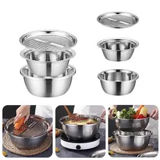 Ralador 4 Em 1 Fatiador Ralador Escorredor de Macarrão Legumes Queijo Manual Cozinha Pronta Entrega