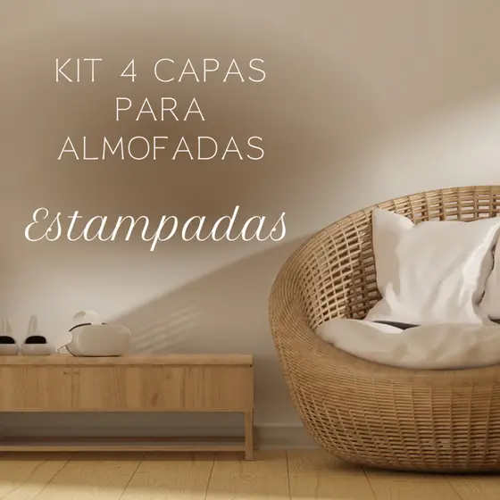 Kit 4 Capas para Almofadas 45x45 Oxford com Zíper – Decoração Estampada