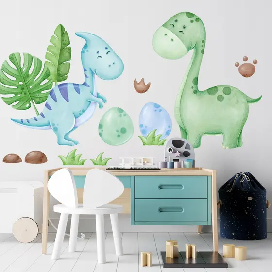 Adesivos de Parede Dinossauros 🦕 | Tema Jurássico para Crianças