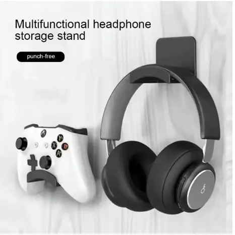 Suporte universal para fone de ouvido, suporte adesivo para montagem na parede