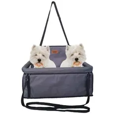 Cadeirinha Dupla Pet Para 2 Cães ou Gatos Até 15kg Cada Com Cinto Duplo Para Carro