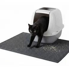 Tapete Higiênico para Gato Coletor de Areia Lavável Limpa Patas Emborrachado Anti Sujeira