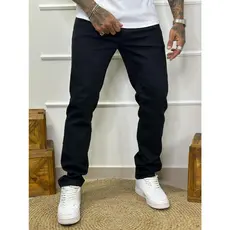 Calça Preta Jeans Masculina Slim Algodão Lycra Não Fica Colada no Corpo