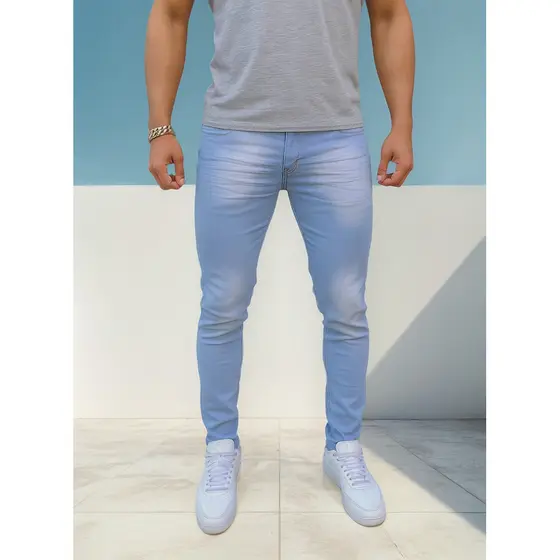 Calça Jeans Skinny Masculina Elastano Lycra