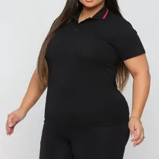 Camisa Polo Feminina Plus Size Algodão Basica Trabalho