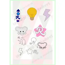 Kit Cortadores Elementos dos Rosa - 5cm Pasta Americana Confeitaria