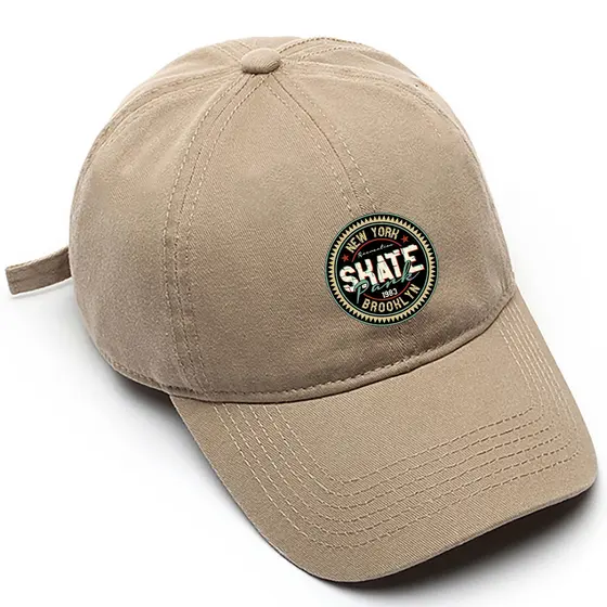 Boné de beisebol Masculino Preto Bege Branco Logo Skate Ny Tamanho Único