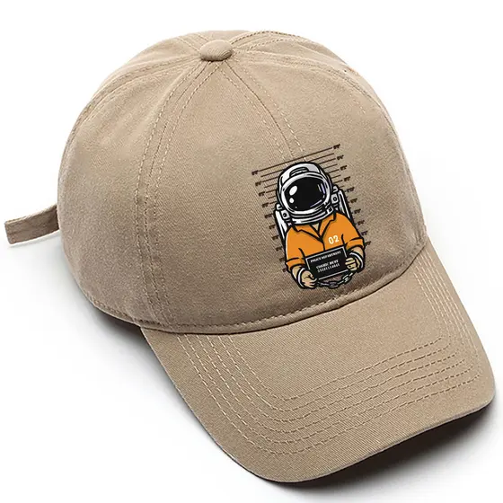 Boné de beisebol Masculino Preto Bege Branco Preso Astronauta Tamanho Único