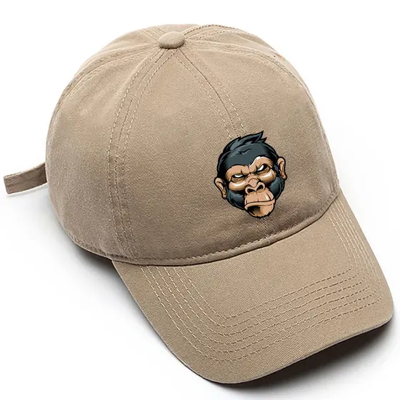 Boné de beisebol Masculino Preto Bege Branco Monkey Brabo Tamanho Único