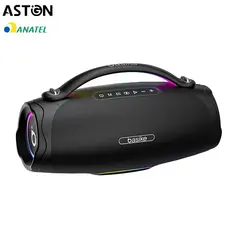 Astgn X Basike Caixa de Som Bluetooth 100 W RMS com Bateria 10.000 mAh, TWS, IPX6 e Luzes RGB
