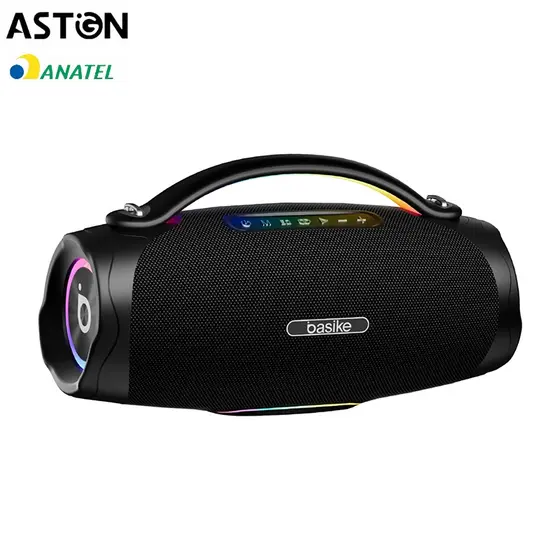 Caixa de Som Bluetooth Basike Ba-RAD181 300 W RMS Bateria 30000 mAh TWS IPX6 e Luzes RGB