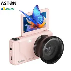 Astgn X Basike Câmera Digital Portátil  4K 64 MP Zoom 18x Tela Giratória Ideal para Vídeos e Fotos Sem cartão de memória