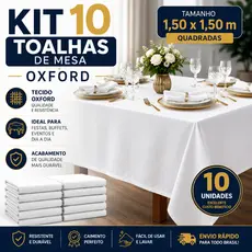 Kit 10 Toalha De Mesa Quadrada 1,50x1,50 Em Oxford Festa Buffet