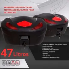 Baú Bauleto Pra Moto 47 Litros G47 Lente Vermelha Gow