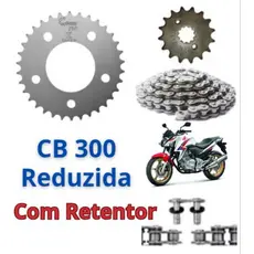 Kit Relação/Transmissão/Tração CB 300 Reduzida (Com e Sem Retentor) De 2009 Até 2015