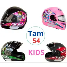 Capacete Fechado Infantil (criança) Tamanho 54 Para Moto Feminino e Masculino Gow Kids