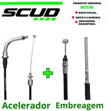 Kit Cabos De Acelerador + Embreagem fan125 2009 a 2013 Original Scud