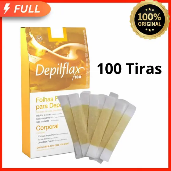 100 Tiras de Cera Depilatória Facial Natural 50 Pares Unidades Sobrancelhas Buço — Prontas para Uso Depilflax