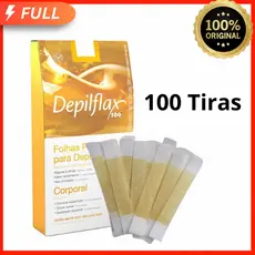 100 Tiras de Cera Depilatória Facial Natural 50 Pares Unidades Sobrancelhas Buço — Prontas para Uso Depilflax