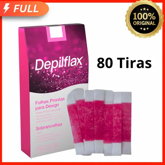 80 Tiras de Cera Depilatória Facial Tutti Frutti 40 Pares Unidades Sobrancelhas Buço — Prontas para Uso Depilflax