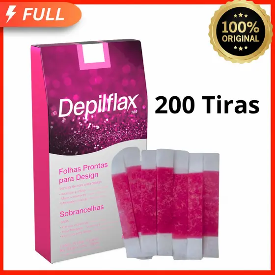 200 Tiras de Cera Depilatória Facial Tutti Frutti 100 Pares Unidades Sobrancelhas Buço — Prontas para Uso Depilflax