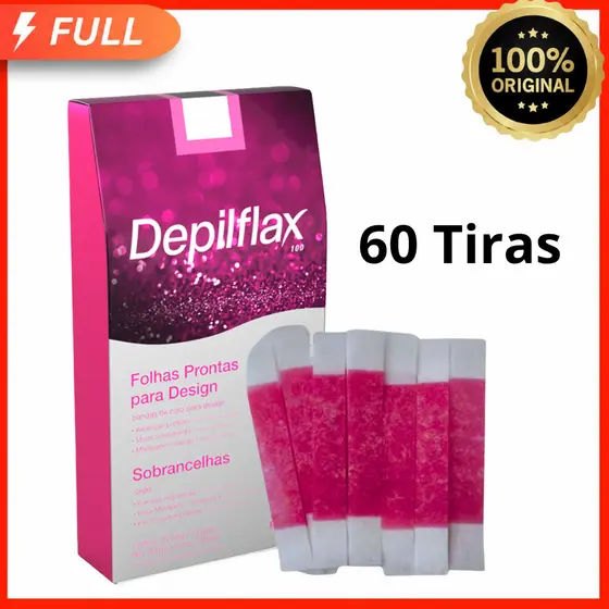 60 Tiras de Cera Depilatória Facial Tutti Frutti 30 Pares Unidades Sobrancelhas Buço — Prontas para Uso Depilflax