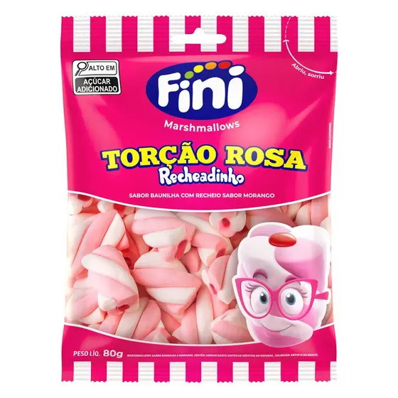 Marsh. Torção Rosa Recheadinho 80g - Fini