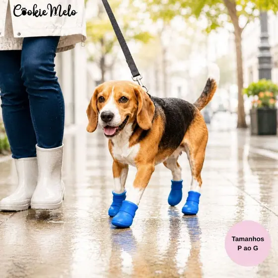 Bota Sapato Protetor de Pata Silicone Sapato À Prova D'agua Cachorro Gato para Passeio