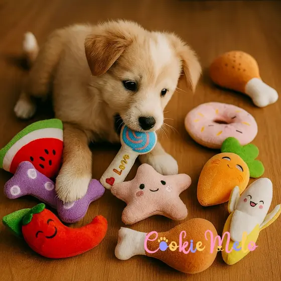 Kit 3 Mordedor Pelúcia Pet Aleatórias Antiestresse Para Cachorros Porte Médio e Pequeno Com Apito