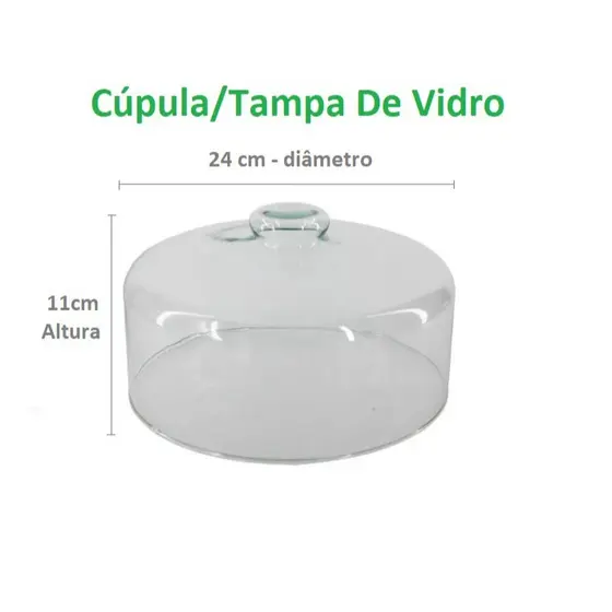 Tampa De Vidro Para Porta Bolo Boleira Vitazza