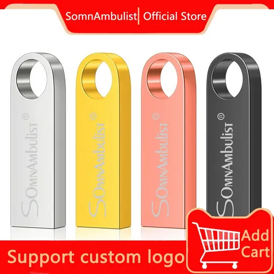 Unidade Flash USB de Metal durável 128MB/512MB/8GB/32GB logotipo personalizado