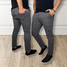 Calça de SARJA Masculina  FIT com Elastano Slim Casual Tradicional Bolso Embutido Skinny